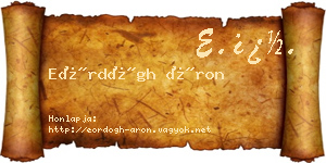 Eördögh Áron névjegykártya