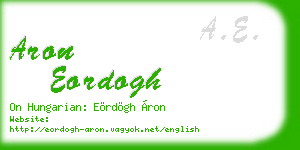 aron eordogh business card